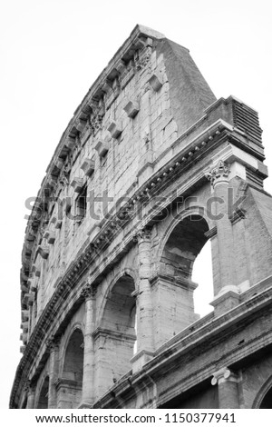 Colosseum View. Roman Architecture. Iconic Historical Landmarks of Rome, Italy. Travel Photography. Travel to Rome