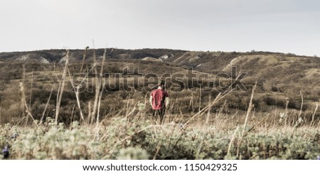 hiking man in nature
