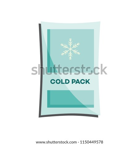 Cold pack with liquid or gel for first aid in case of injury or bruise isolated on white background. Flat vector illustration of necessary medical equipment for medicine chest. Royalty-Free Stock Photo #1150449578