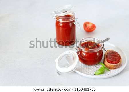 Tomato sauce with ripe tomatoes for pizza, meat and pasta. Vegetarian food.