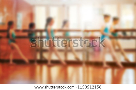 blurred image of asian girls ballet class