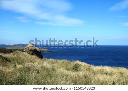 Cliffs of the Old Head of Kinsale and view to the Atlantic Ocean