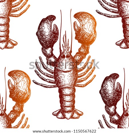 lobster pattern on white background