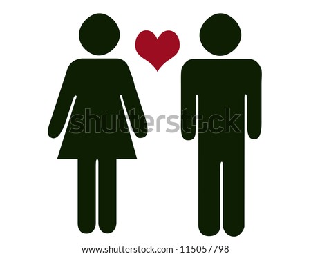 couple with flower-shaped silhouette icon