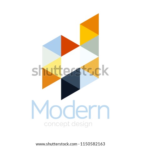Triangle shape design abstract business logo icon design. Company logotype branding emblem idea. Vector illustration