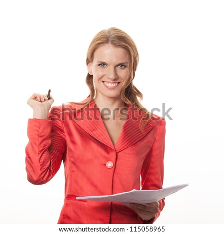 Copy space woman happy holding blank sign