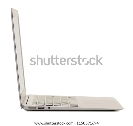 Gray notebook technology on white background isolation