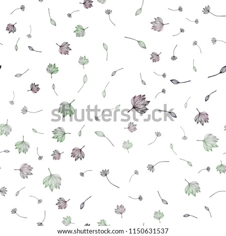 Dark Silver, Gray vector seamless doodle layout. Shining colored illustration with leaves in doodle style. Pattern for coloring books and pages for kids.