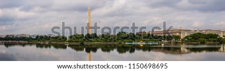Washington monument panoramic across the Tidal Basin