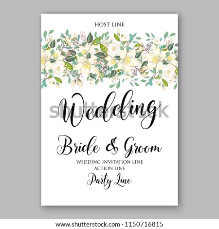 Jasmine wedding invitation floral marriage background