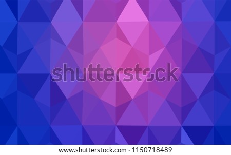Light BLUE vector shining triangular backdrop. Triangular geometric sample with gradient.  Textured pattern for your backgrounds.