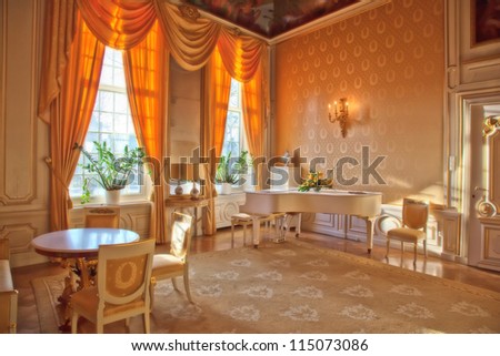 interior of luxury classic palace, the Hague, NL Royalty-Free Stock Photo #115073086