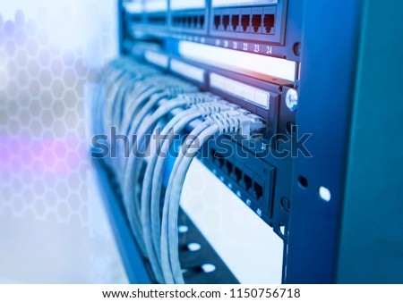 ethernet cables and network switching hub system communication