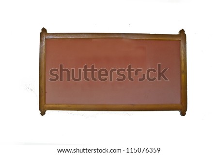 Banner made ??of wood on a white background.