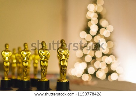 Christmas party award trophy ceremony event. Royalty-Free Stock Photo #1150778426