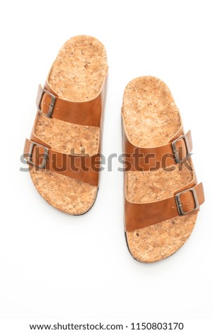 men's and women's (unisex) fashion leather sandals isolated on white background