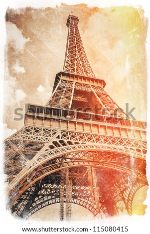 Tour Eiffel, Paris postcard