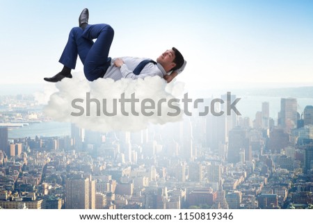 Young male businessman enjoying his time during vacation