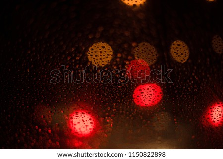 Rain drops on the car glass
