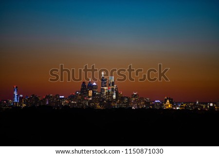 City of Philadelphia After Sunset