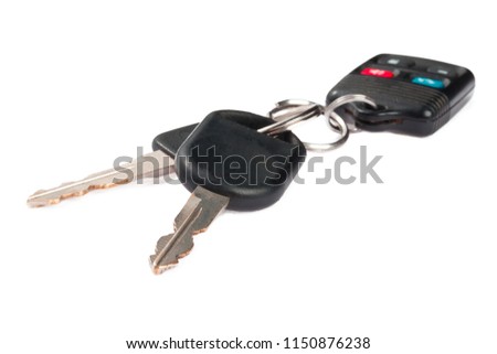 detailed image of car keys and plastic remote control