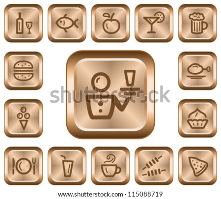 Food and drinks button set