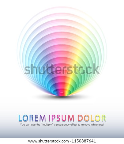 Vibrant colored circular lines logo, symbol, clip art vector illustration.