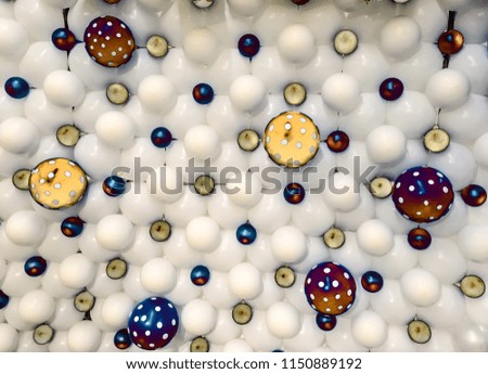 Background with the image of white balloons and different sizes. 