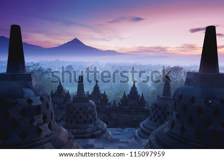 Borobudur Temple, Yogyakarta, Java, Indonesia. Royalty-Free Stock Photo #115097959