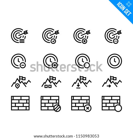Content Related Vector Icon set. Minimal Modern Stroke Icons Collection on White Background.