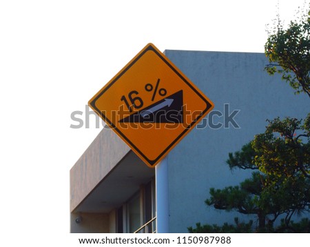 traffic signs 16% steep slope