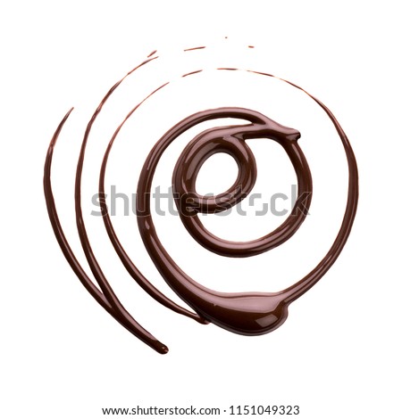 Round decorative hot chocolate line for dessert isolated on white background& Top view Royalty-Free Stock Photo #1151049323