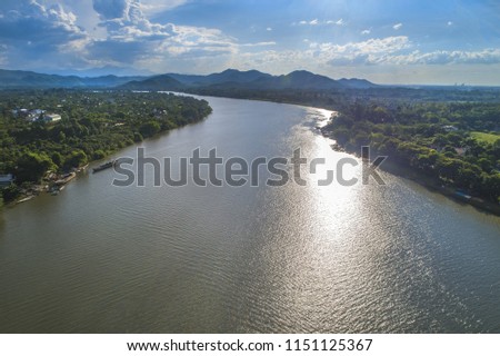 Aerial view of Hue city, Vietnam. Beauty Huong river in Hue City, Vietnam.