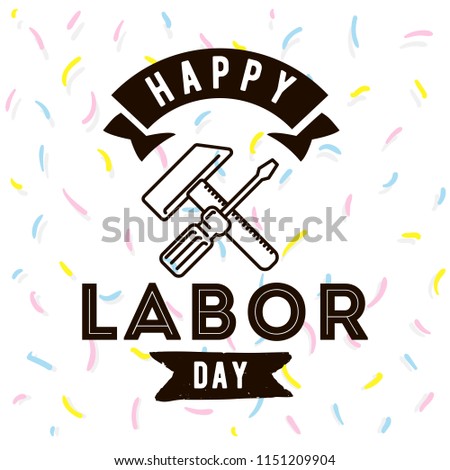 Happy labor day. Vector logo. Typography for greeting cards, posters, banners.