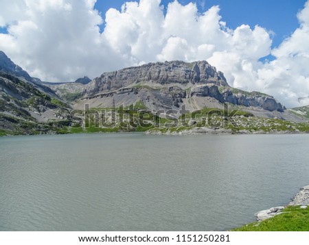 Amazing landscape of Daubensee lake on the Gemmi Pass in Switzerland, Europe