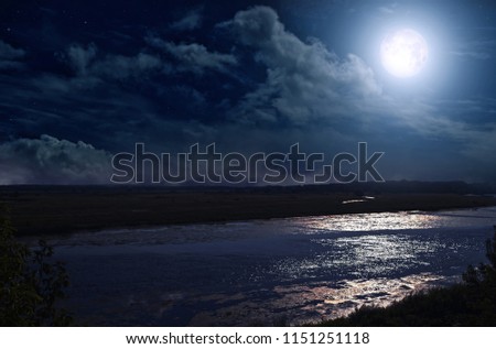 Full moon over the river