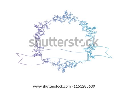 crown leafs and ribbon circular frame