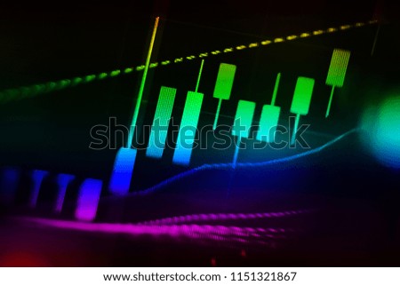 FINANCIAL SERVICE concept as concept. The charts and summary number shows about "Business statistics and Analytics value" for many market as Forex, Commodities, Equities, Fixed Income Markets. 
