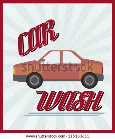 car wash announcement with vintage style. vector illustration