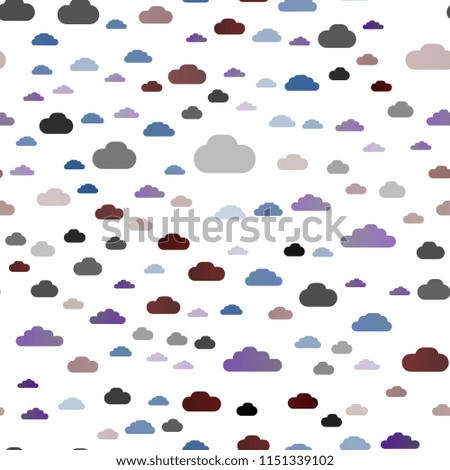 Dark Blue, Red vector seamless cover with clouds. Illustration in abstract style with colorful clouds. Pattern for design of fabric, wallpapers.