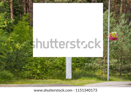 Mock up of large blank billboard, outdoors advertising board near the road