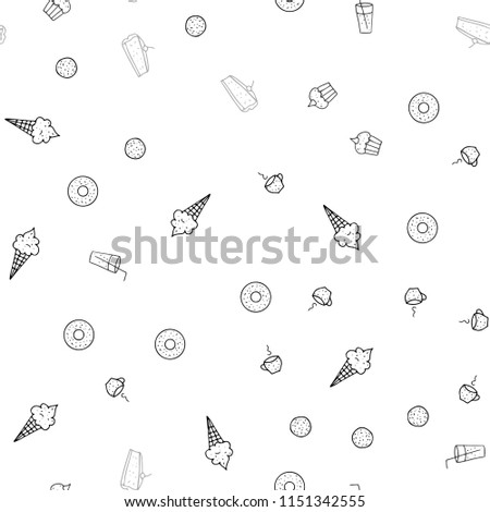 Dark Gray vector seamless background with tasty food. Blurred decorative design of snacks in doodle style. Design for ad, poster, banner of cafes or restaurants.
