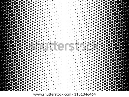 Gradient Dots Background. Vintage Backdrop. Black and White Monochrome Overlay. Distressed Texture. Vector illustration