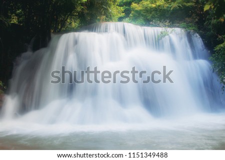 Huay mae kamin waterfall with beautiful in forest of Thailand.