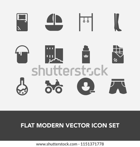 Modern, simple vector icon set with estate, color, real, house, exercise, athlete, fashion, technology, sea, equipment, wear, ocean, beauty, quad, sport, vessel, bar, white, laboratory, dirt icons