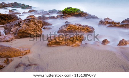 Long exposure of sea waves on rocks at Yarada Beach,Visakhapatnam, India