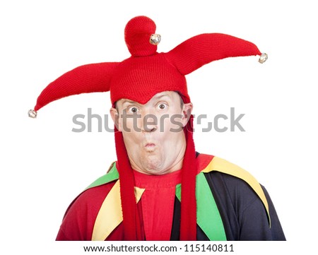portrait of jester - entertaining figure in typical costume
