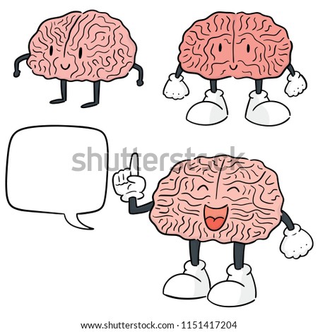 vector set of brain cartoon