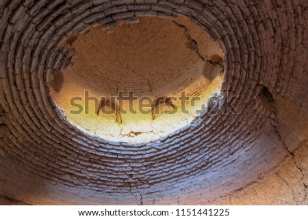 Adobe brick wall detail for background or texture