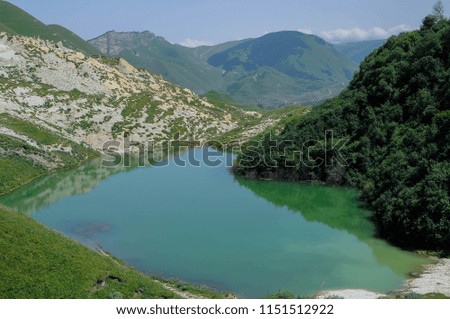 Lake in the Caucasian mountains